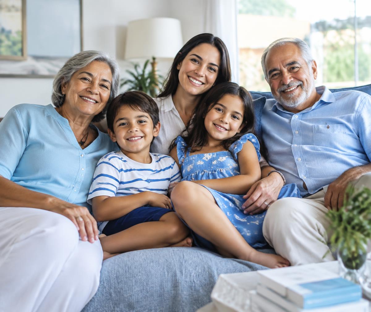 Imagem ilustrativa de uma família reunida em casa